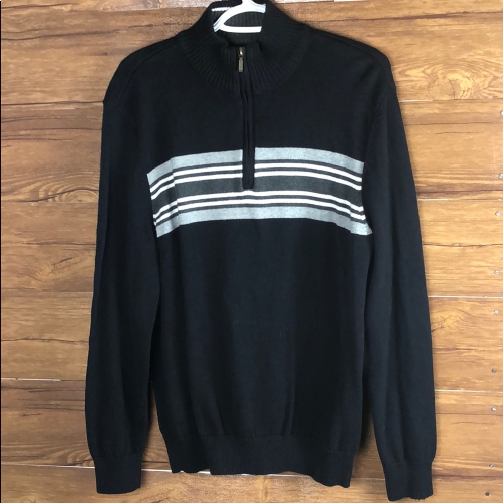 John Ashford men’s black striped sweater size:Medium